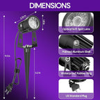 Black Light Outdoor,3W Halloween Blacklight Spotlight IP67 Waterproof Landscape Lighting with Stake 5.9 Ft, Black Lights for Fluorescent Party, Poster,Courtyard Garden, Stage, 6 Pack