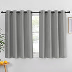 Blackout Short Curtain 54 inches Long – Silver Grey, 1 Panel