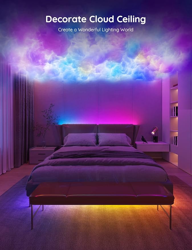 Govee RGBIC LED Strip Lights, 65.6ft Smart LED Lights for Bedroom, Bluetooth LED Strip Lights APP Control, DIY Multiple Colors on One Line, Color Changing LED Lights for Home Decor, 2 Rolls of 32.8ft