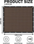 Mocha Sun Shade Cloth,Pergola Shade Cover with Reinforced Grommets,90% Shade Fabric Fence Privacy Screen Balcony,Pergola Shade Cover Canopy Garden Carport Porch Deck Patio Shade,10x14FT