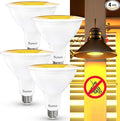 Sunco LED Yellow Bug Light Bulbs Outdoor PAR38 Bug Repellent Light for Porch, Backyard, Outside, 13W=90W, 2000K Amber Glow, Dimmable, 1050 LM, E26, Wet Rated, Instant On, Flicker Free ETL 4 Pack.