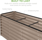 Best Choice Products 8x2x2ft Outdoor Metal Raised Garden Bed, Rectangular Deep Root Planter Box for Vegetables, Flowers, Herbs, and Succulents w/ 239 Gallon Capacity - Taupe