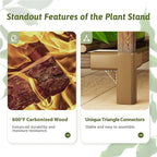 Plant Stand Indoor Tall Hanging Plant Shelf 16 Tiers Large Outdoor Plant Rack for Multiple Plants Wood Plant Holder for Living Room Garden Balcony