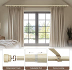 Antique White Curtain Rods for Windows 72 to 144 Inches Heavy Duty Adjustable 1" Diameter Window Rod with Decorative Finials for Bedroom Living Room Kitchen Outdoor Farmhouse
