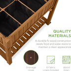 Best Choice Products Elevated 8 Pocket Herb Garden Bed, Mobile Raised Customizable Wood Planter for Herbs, Vegetables, Flowers w/Lockable Wheels, Storage Shelf, Drainage Holes - Acorn Brown