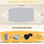 ANYOO Cotton Hammock Portable Camping Hammocks for Hanging Sturdy Garden Comfortable Fabric Hammock with Tree Straps Up to 660lbs with Travel Bag for Camping Outdoor/Indoor Patio Backyard