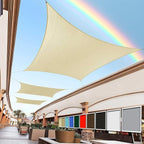 Royal Shade 10' x 20' Beige Rectangle Sun Shade Sail Canopy Outdoor Patio Fabric Screen Awning RTAPR1020 - UPF50+ 95% UV Blockage, Heavy Duty, Water & Air Permeable (We Make Custom Size)
