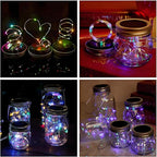 String Lights Solar Mason Jar Lid Lights, 12 Pack, Multicolor, 30 LEDs
