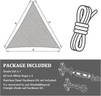Shade&Beyond Triangle Sun Shade Sail 16'X16'X16' Permeable Canopy Light Grey for Patio Garden Yard Deck Pergola (We Make Custom Size)