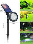 DBF Solar Spot Lights Outdoor Waterproof IP65, Cool White, 600LM High Bright, 2 Brightness Modes, 18 LED, Auto On/Off, Angel Adjustable for Flag Pole Garden Yard Patio Driveway Tree, 2 Pack