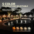 LEONLITE 12-Pack Update 5CCT LED Low Voltage Deck Lights, 180LM 3.74inch Landscape Step Railing Fence Light, 12-24V AC/DC, CRI90, Die-cast Aluminum Housing & Frosted Glass Lens, UL Cord, Bronze