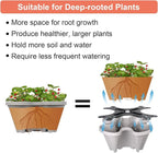 GameXcel Vertical Planter 5 Tier Stackable Planters Garden Planters Strawberry Herb Flower and Vegetable Planter Indoor Outdoor Gardening Pots with Removable Wheels and Tools