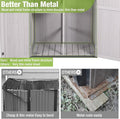 Storage Shed with Metal Frame, Wood Floor and Adjustable Shelves in Off-White