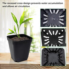 Square Nursery Pots 2.7 Inch, Seed Starting Pot with Drainage Small Plastic Plant Pots Flower Planter (Black 1200pcs, 2.7" 1200P)