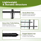 Cucumber Trellis for Raised Bed, 63 Inch A-Frame Garden Trellis for Climbing Plants, Outdoor Vine Trellis with Net, Plant Support for Tomato, Vegetables, Flower (63" L×15.8" W×63" H-Large)