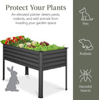 Best Choice Products 48x24x30in Galvanized Raised Garden Bed, Metal Elevated Planter Box, Vegetable Garden for Backyard, Patio, Balcony - Charcoal