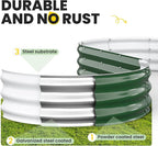 Galvanized Raised Garden Bed 6x3x1 FT, Oval Metal Raised Garden Bed Outdoor Planter Box with Open Bottom, Rust-Resistant Steel Garden Bed for Vegetables Herbs Flowers, Easy Assembly