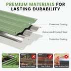 INNO STAGE 2Pcs Galvanized Raised Garden Bed Kit, 6x3x1FT Metal Raised Garden Beds for Vegetables, Rust-Resistant & Easy Assembly, Outdoor Raised Beds for Gardening, Flowers, Herbs (Green)