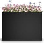 Metal Large Planter Box 38" L x 13" W x 30" H, Heavy Duty Tall Rectangle Outdoor Planter Box with Removable Insert Shelves for Porch, Garden, Patio, Yard (Black)