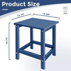 Outdoor Side Tables Adirondack, HDPE Small Table for Patio,Outside End Table for Porch, Deck, Pool, Weather Resistant/Easy Maintenance