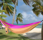 Gold Armour Camping Hammock - XL Double Hammock Portable Hammock Camping Accessories Gear for Outdoor Indoor with Tree Straps, USA Based Brand (Peach and Pink)