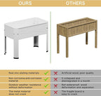Elevated Metal Planter Box Stand Heavy Duty Raised Garden Bed for Vegetables Flowers Herbs Indoor Outdoor Use, Cream