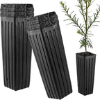 DredQcco Tall Deep Tree Pot, 50Pcs Plastic Plant Seedling Treepots Tall Flower Plant Container Starting Pots with Drainage Holes Flower Container for Indoor Outdoor Garden Plants 9.8" H x 4.7" W