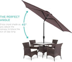 Best Choice Products 10ft Outdoor Table Compatible Steel Polyester Market Patio Umbrella w/Crank and Easy Push Button Tilt