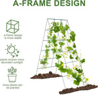 Cucumber Trellis for Raised Bed, Garden Trellis for Climbing Plants Outdoor with Climbing Net and Plant Support Clip for Cucumber, Vegetable, Flowers (18" W x 46" H-2pack)