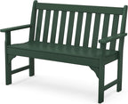 POLYWOOD Vineyard 48" Outdoor Patio Bench, Green