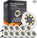 INCX 4.6 inch Solar Lights Outdoor Waterproof,12 Pack Solar Lights for Outside, Solar Garden Lights Landscape Lighting for Patio Pathway Lawn Yard Deck Driveway Walkway, Warm White