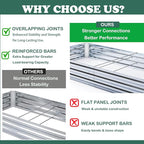 Galvanized Steel Garden Bed 3-Pack, 8x4x1ft Large Raised Planter Box for Vegetables, Outdoor Metal Garden Kit with Overlapping Side Panels, Strong & Stable