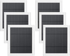 6 Pack IP65 Solar Panel for Rings Camera, 4W Solar Charger Compatible with Rings Spotlight &All-New Stick Up Outdoor Cam Battery, 10ft Long Cable with USB-C to Barrel Plug Adapter