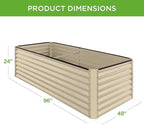 Best Choice Products 8x4x2ft Outdoor Metal Raised Garden Bed, Deep Root Planter Box for Vegetables, Herbs & Flowers, 478-Gallon Capacity, 100% Non Toxic Materials - Beige