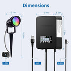 SUNVIE 12 Pack RGBW Color Changing Landscape Lights with 300W Low Voltage Landscape Transformer 12-24V LED Landscape Lighting Kit Waterproof Multicolor Spotlights for Christmas House Yard Tree Garden