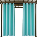 Water Proof Outside Curtains with Grommet Top for Porch, W52 x L120 Thermal Insulated Washable Outdoor Divider Drapes for Patio Gazebo Deck Pool Area Pergola Cabana (Teal Blue, 2 Panels)