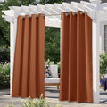NICETOWN Patio Outdoor Curtains Waterproof, Thermal Insulated Stainless Steel Rustproof Grommet Blackout Indoor Outdoor Curtain Panels for Party/Cottage, Mecca Red, 1 Panel, W52 by L84