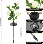 Upgraded Solar Garden Lights, 2 Pack Outdoor Solar Lights, New Round Panel for 40-Hour Runtime, Serve as Outdoor & Indoor Decor, 7-Color Changing Flower Lights, Waterproof for Patio Yard Decoration