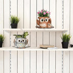 Swing Owl Hanging Planters for Indoor Plants, Cute Small Succulent Pots with Drainage Hole, Unique Resin Plant Hangers Outdoor, Hanging Plant Holder for String Of Pearls, Gift Ideas for Mother