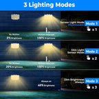 Peasur 2 Pack Solar Motion Lights Outdoor, 318 LED Solar Security Light with 3 Modes, IP65 Waterproof Powered Flood Lights for Outside Garden Backyard，Warm (White Frame)