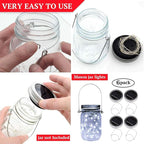 Solar Mason Jar Lid String Lights, 6 Pack, 30 LED Cool White