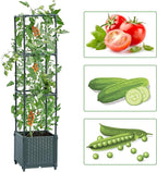 LINEX Raised Garden Bed Planter Box with Trellis, 41.3” Tomato Planters for Climbing Plants Vegetable Vine Flowers Outdoor Patio, Tomatoes Cage w/Self-Watering