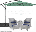 Best Choice Products 10ft Offset Cantilever Hanging Market Patio Umbrella, 8 Sturdy Ribs, Easy Adjustment - Seaglass