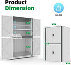 AECOJOY Outdoor Storage Cabinet Waterproof, Large Tall Vertical Outdoor Cabinets Waterproof with Shelves, Lockable Storage Cabinet Metal Storage Shed Weatherproof Garden Sheds & Outdoor Storage White