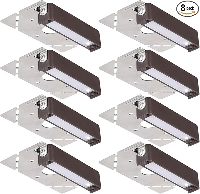 LEONLITE 8-Pack 4 Inch LED Hardscape Lighting, Update Retaining Wall Lights, LED Landscape Lighting, 12-24V AC/DC Paver Light Low Voltage, 1W/2W/3W Dimmable Outdoor Step Lights, 5000K Daylight, ETL