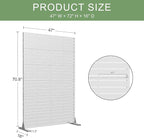 Casaphoria Metal Privacy Screen Outdoor, 72" H x 47" W Freestanding Decorative Privacy Screen for Patio Deck Balcony Garden with Stable Base, White-Louvered