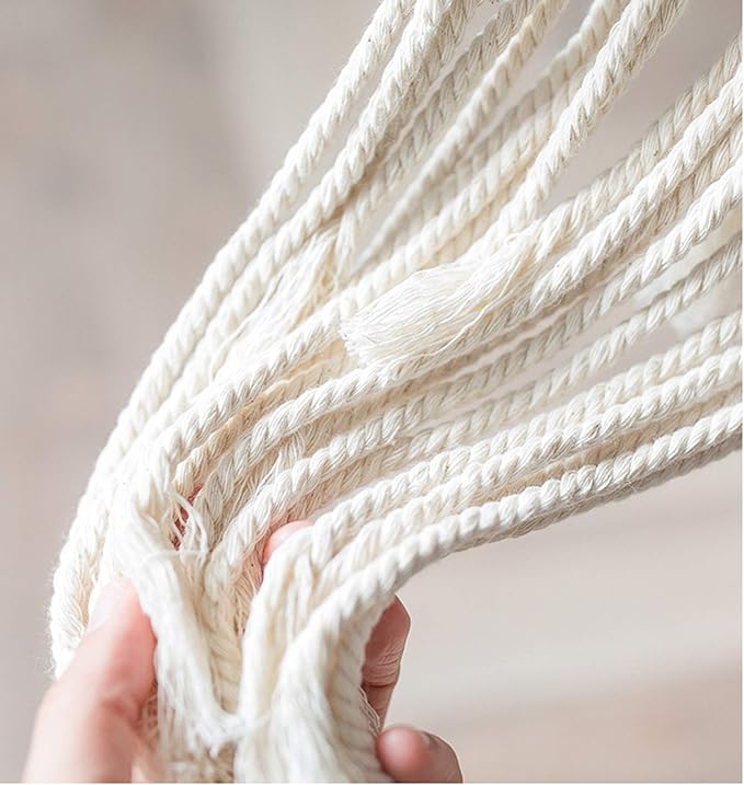 Cuttte Macrame Plant Hanger, Indoor Outdoor Hanging Planter Basket, Hanging Plant Holders, Decorative Macrame Hangers, 4 Legs 43.3 Inch, Cream Color, Boho Decor