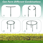 Mwellewm 10 Pack Plant Support Plant Stakes Metal Half Round Search Support Ring Small Plastic Cage Holder Short Stem Flower Pot Climbing Trellis for House Flower Vegetable Indoor Leafy(5.7 x 5.9nch)