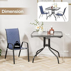 TLSUNNY Patio Dining Set 5 Pieces, All Weather Outdoor Furniture W/30"X 30" Table and 4 Stackable Textilene Chairs, Metal Table and Chairs for Lawn, Garden, Poolside, Backyard (Umbrella not Included)