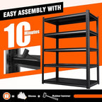 71"H-35"W Metal Garage Shelving-2050LBS 5 Tier Storage Shelves,Adjustable Heavy Duty Shelving Unit and Storage Large Rack,Utility Steel Shelf For Shop Warehouse Industrial Pantry Basement 71"x35"x16"